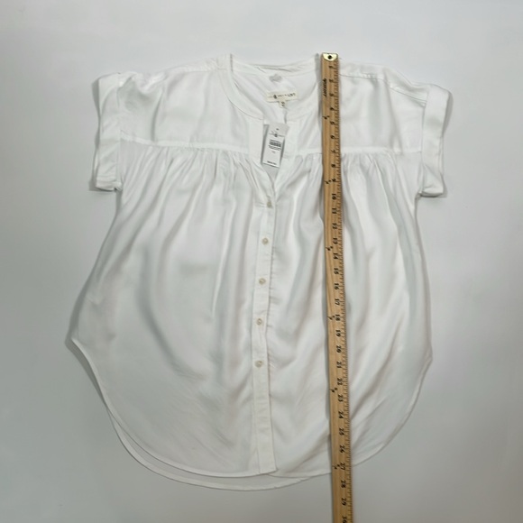 Lou & Grey Ann Taylor Loft Top Size XS NWT White Relaxed Fit Button Down - Picture 6 of 7
